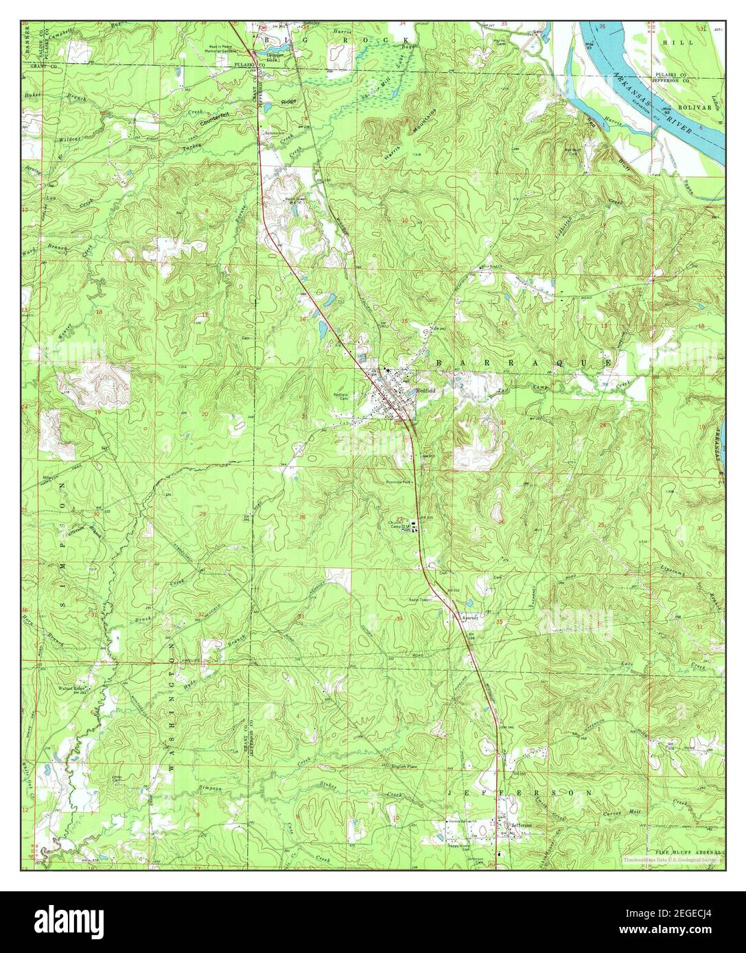 Redfield, Arkansas, map 1970, 124000, United States of America by