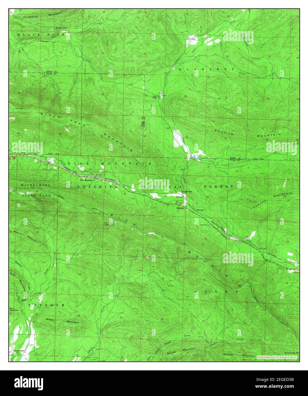 Rich Mountain, Arkansas, map 1958, 124000, United States of America by Timeless Maps, data U.S