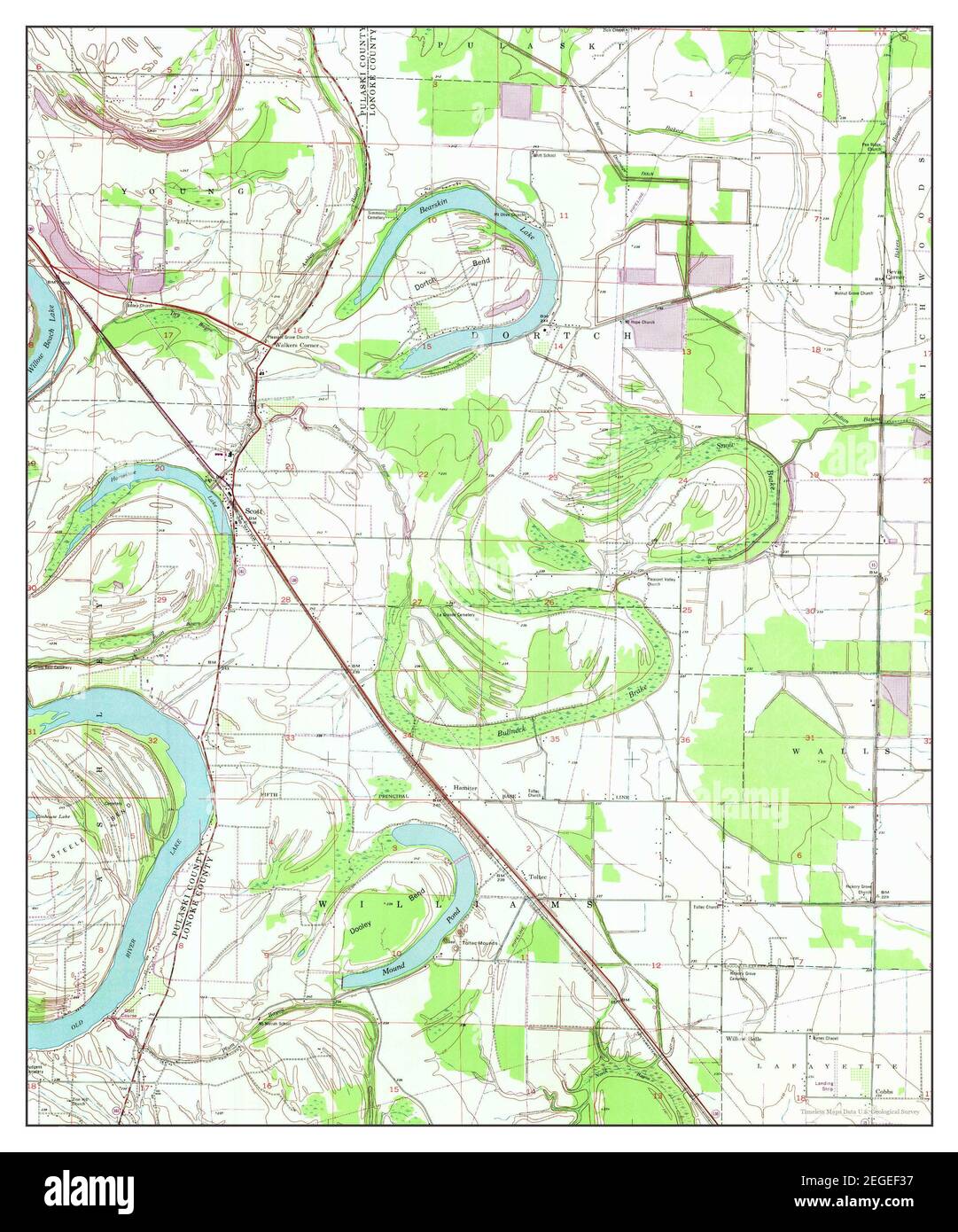 Scott, Arkansas, map 1954, 124000, United States of America by Timeless Maps, data U.S