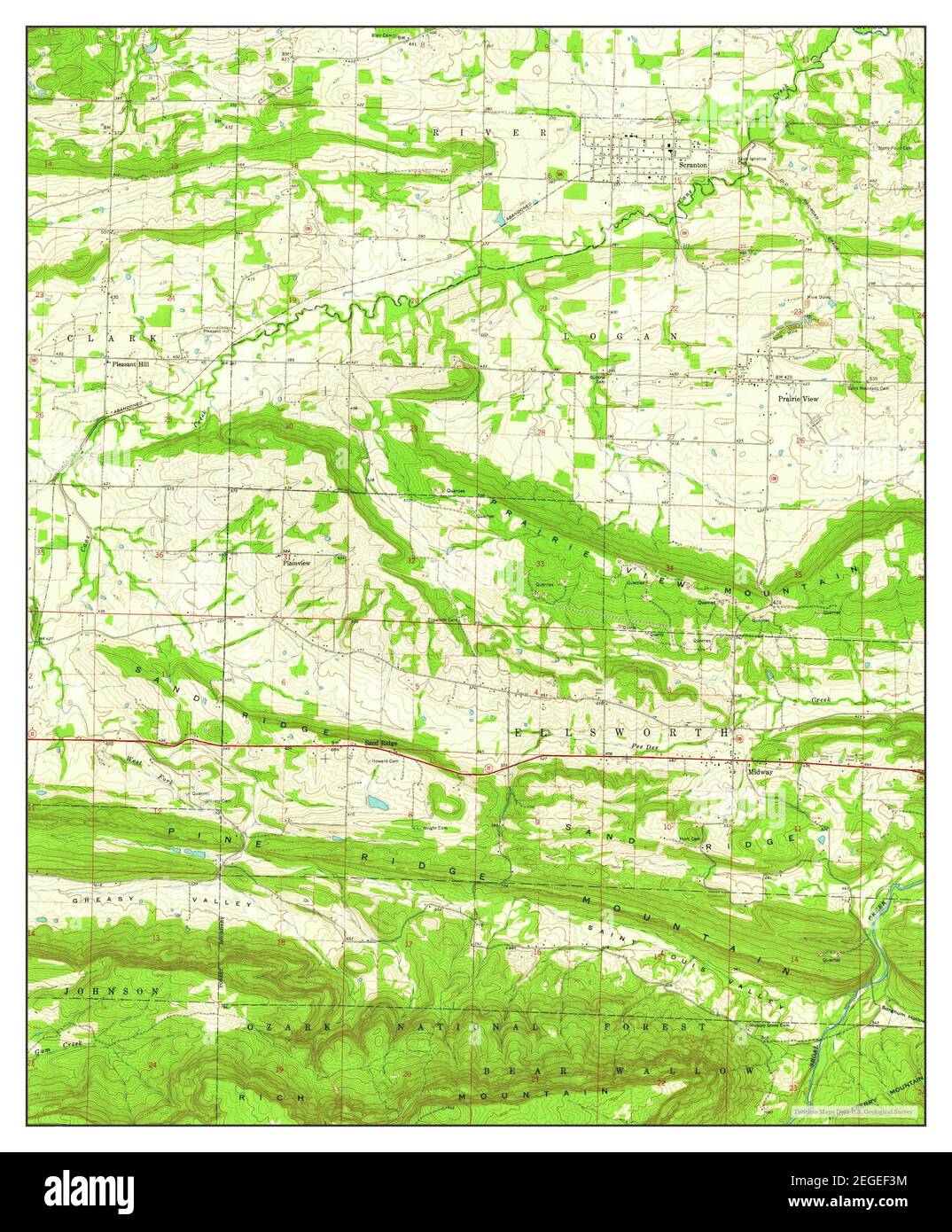 Scranton, Arkansas, map 1961, 124000, United States of America by