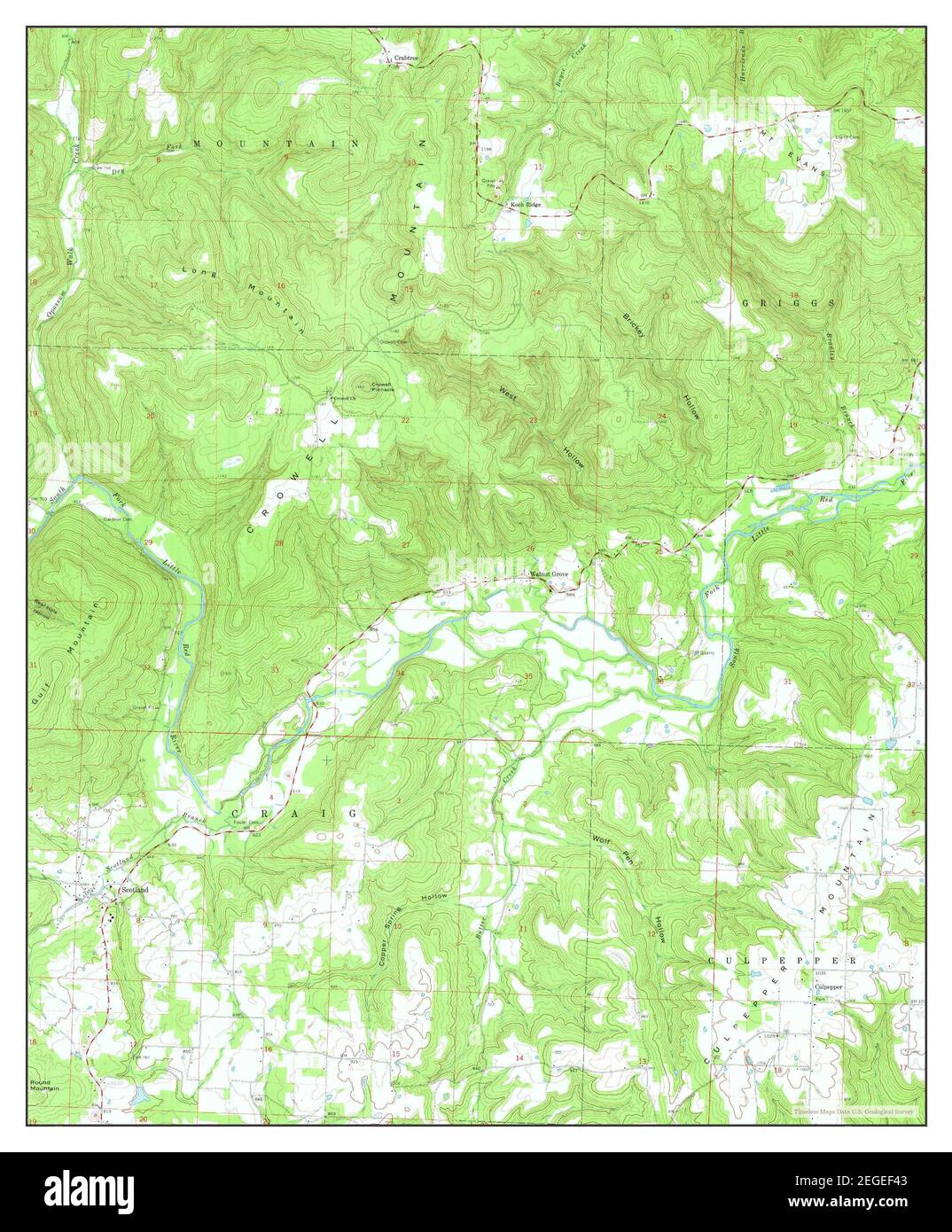 Scotland, Arkansas, map 1965, 124000, United States of America by