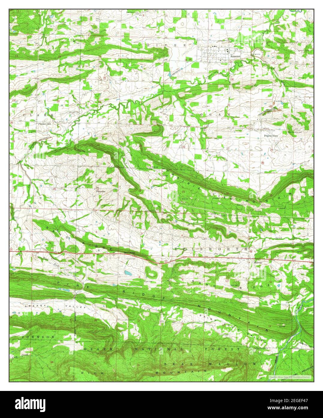 Scranton, Arkansas, map 1961, 124000, United States of America by