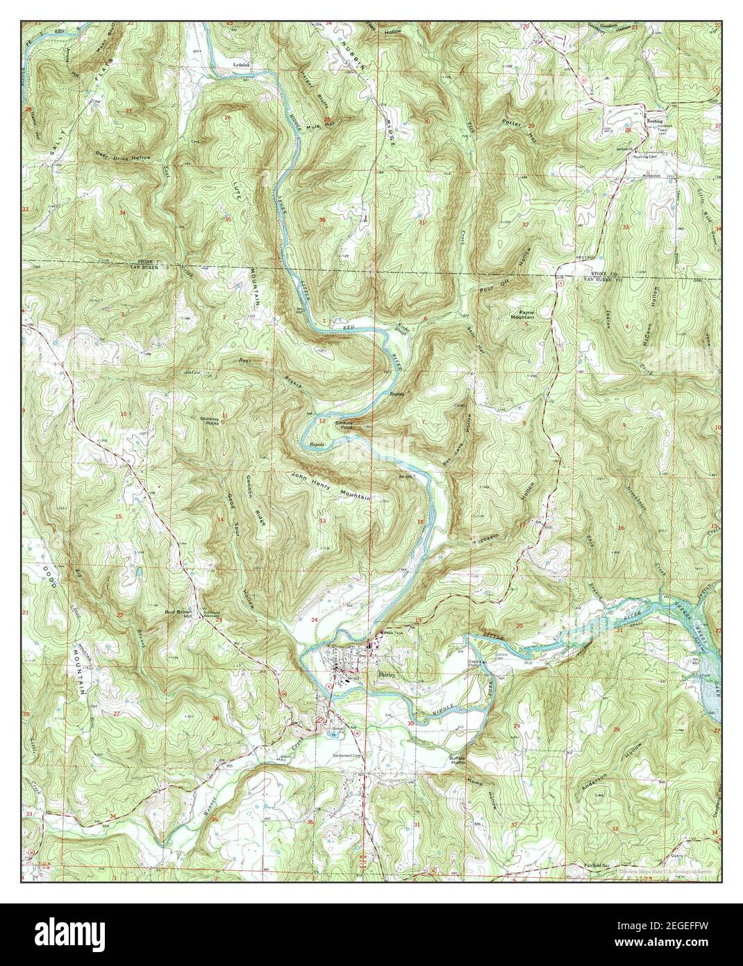 Shirley, Arkansas, map 1973, 1:24000, United States of America by 
