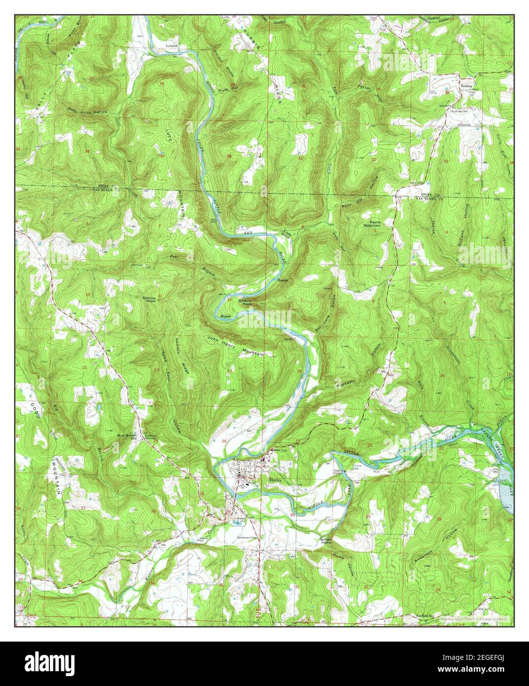 Shirley, Arkansas, map 1973, 1:24000, United States of America by 