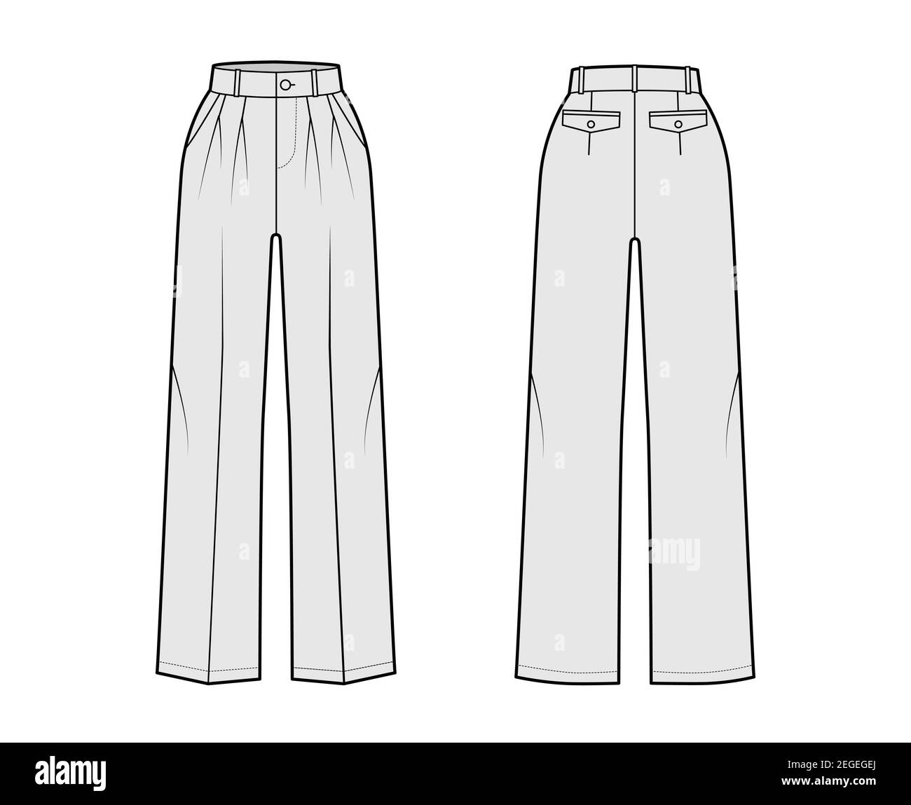 Cigarette pants technical drawing Stock Vector Images - Alamy
