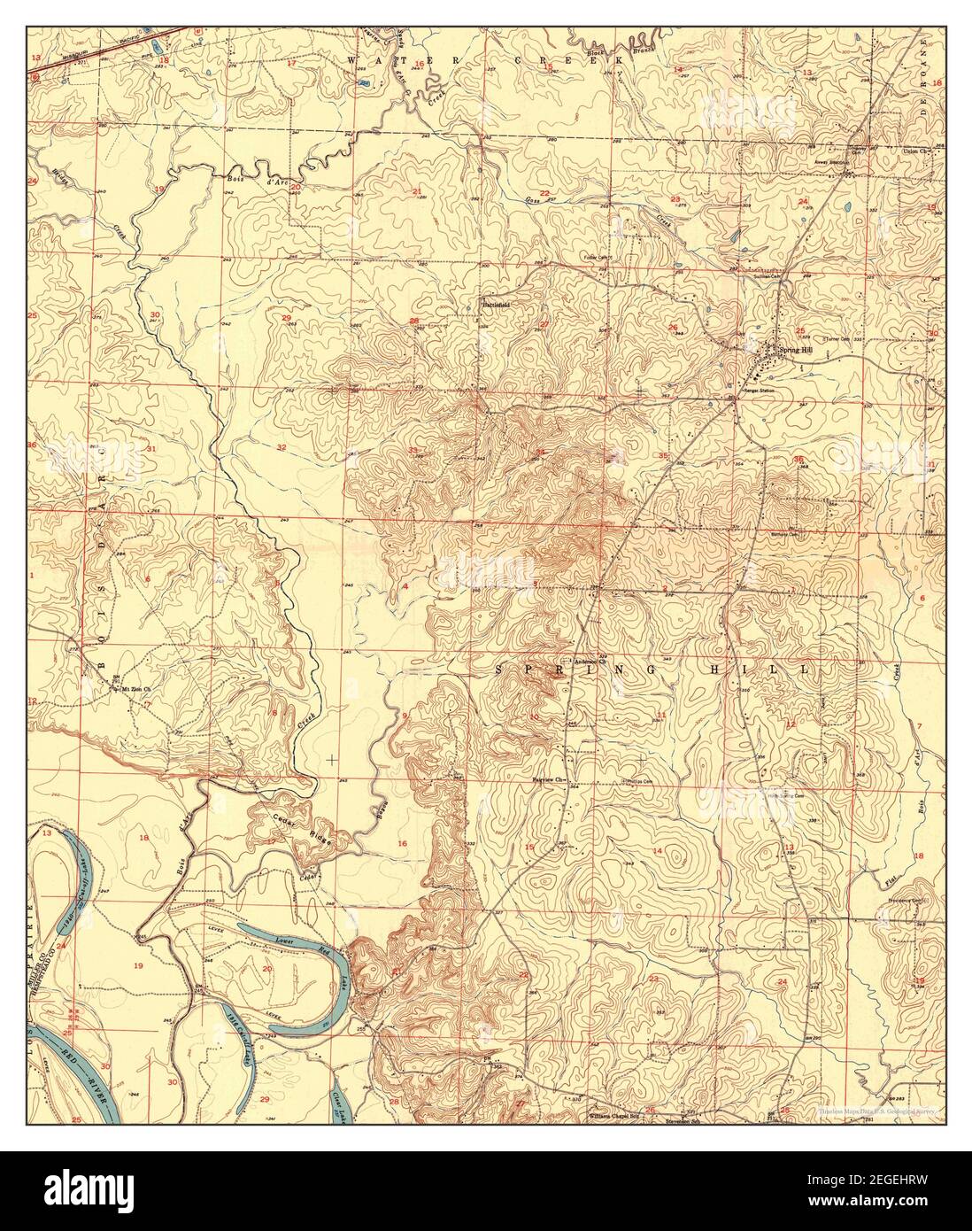Spring Hill, Arkansas, map 1951, 124000, United States of America by