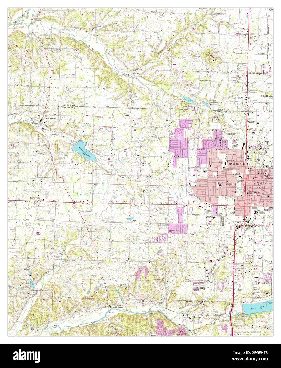 Springdale, Arkansas, map 1970, 124000, United States of America by