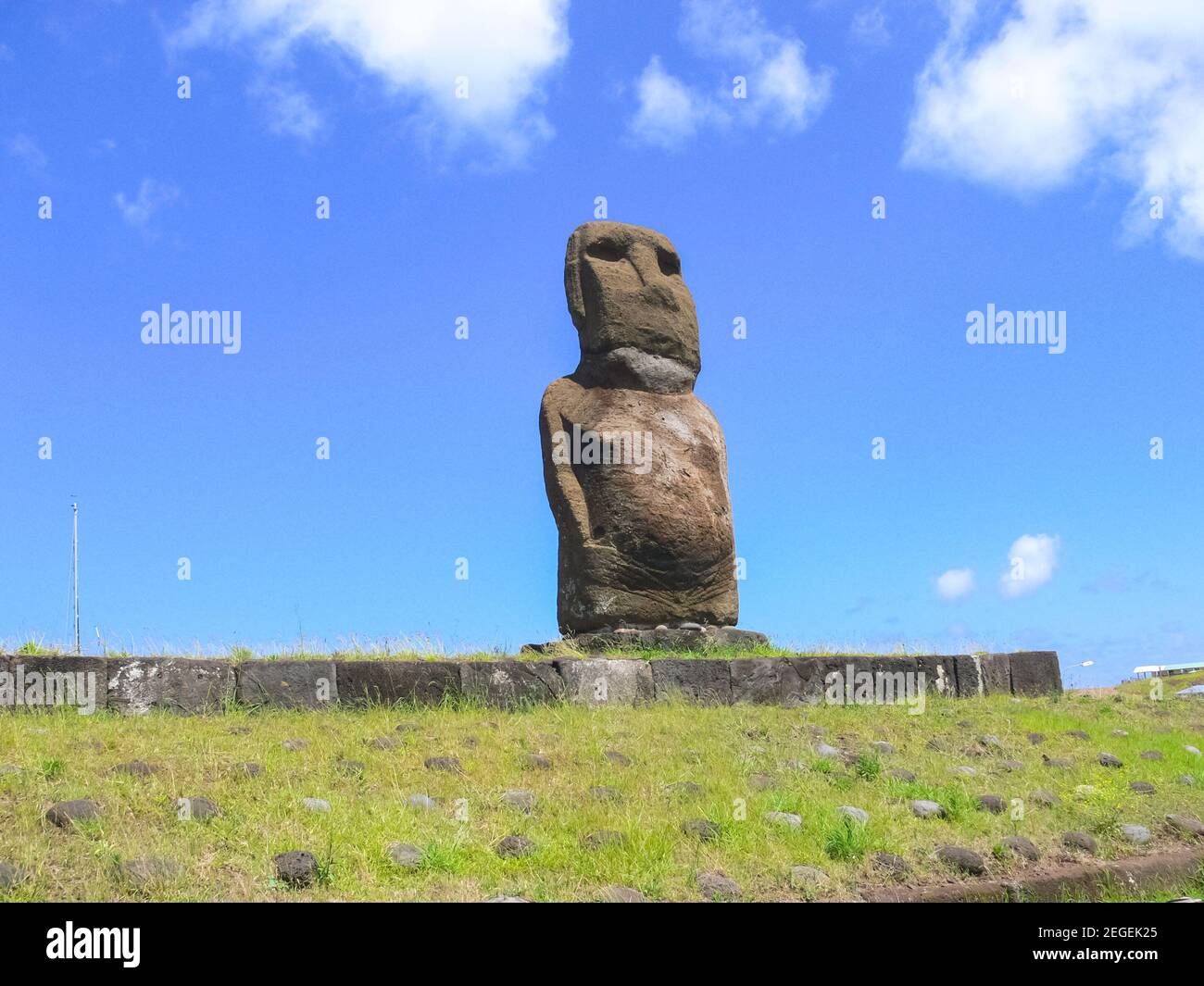 Statues of the gods of Easter Island. Ancient statues of ancient