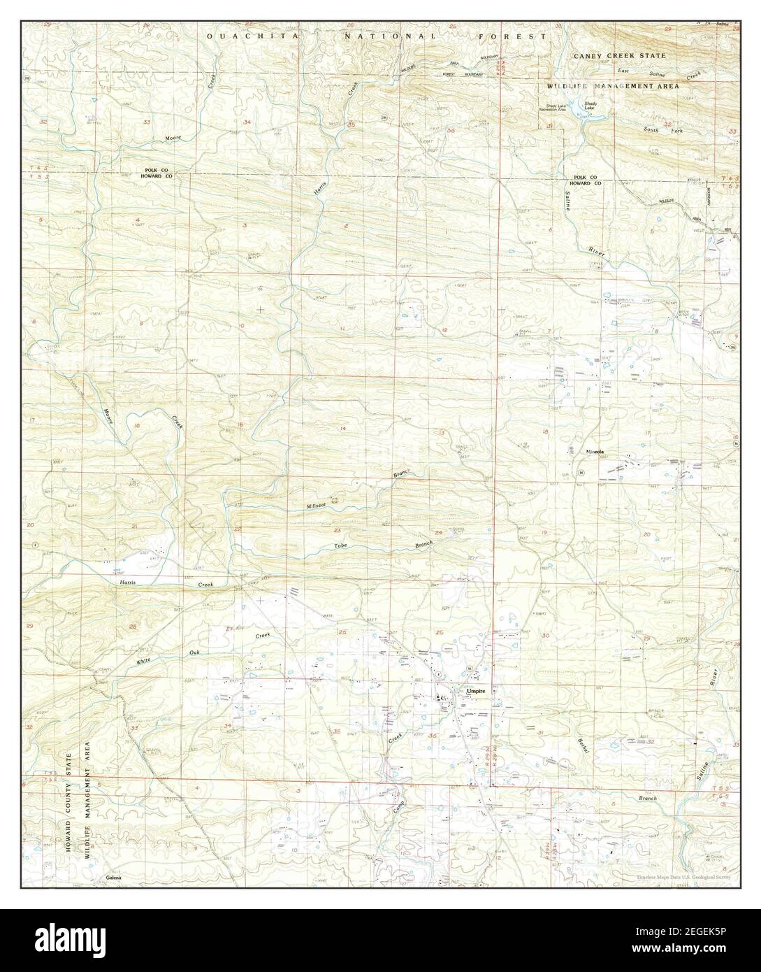 Umpire, Arkansas, map 1986, 124000, United States of America by