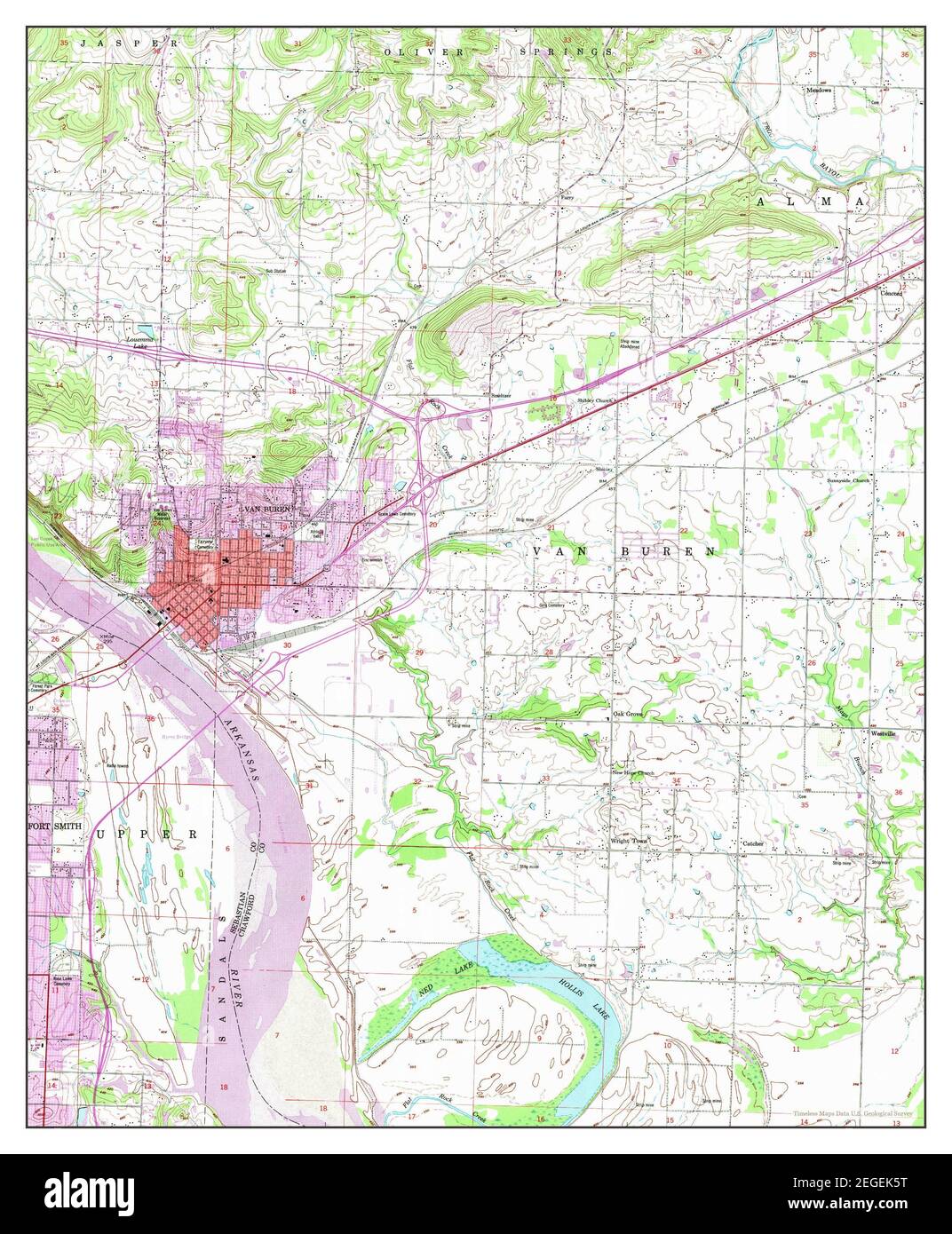 Van Buren, Arkansas, map 1947, 124000, United States of America by