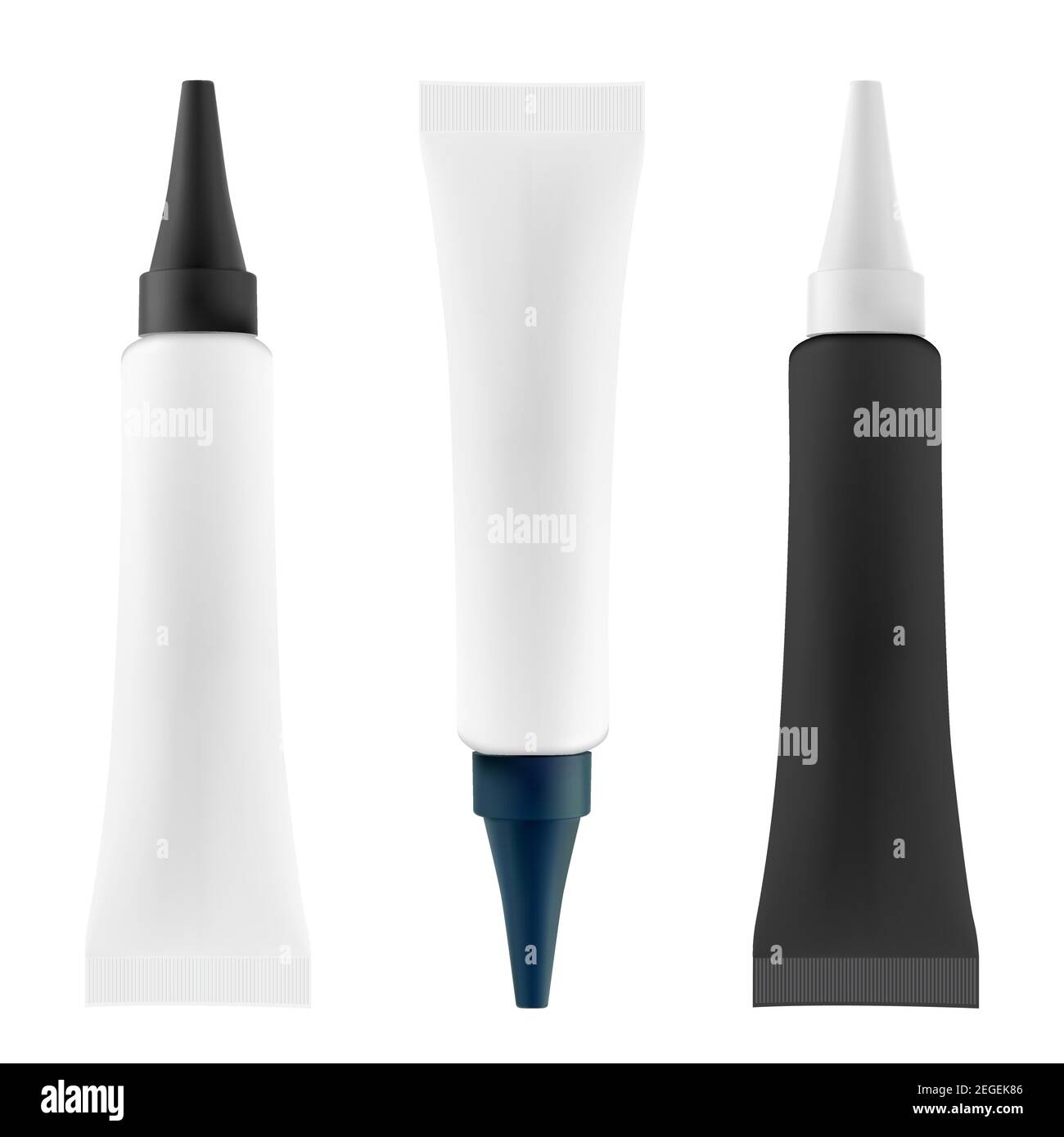 Eye cream tube. Cosmetic serum package. 3d pack mock up. Realistic medical packaging for