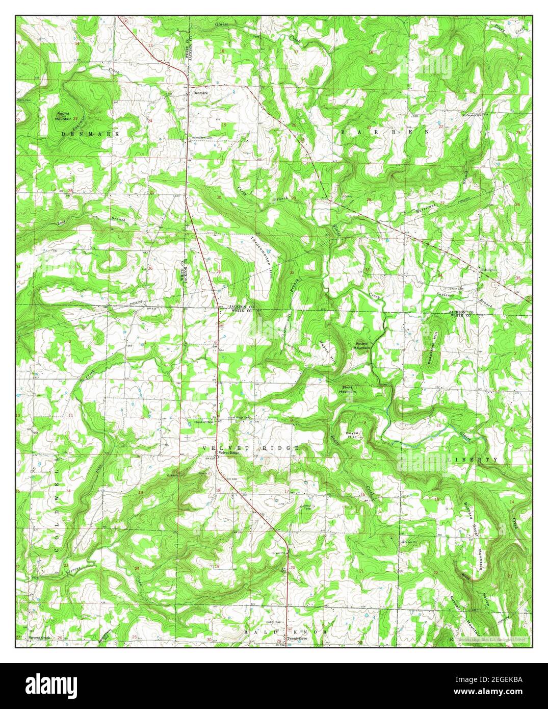 Velvet Ridge, Arkansas, map 1965, 124000, United States of America by