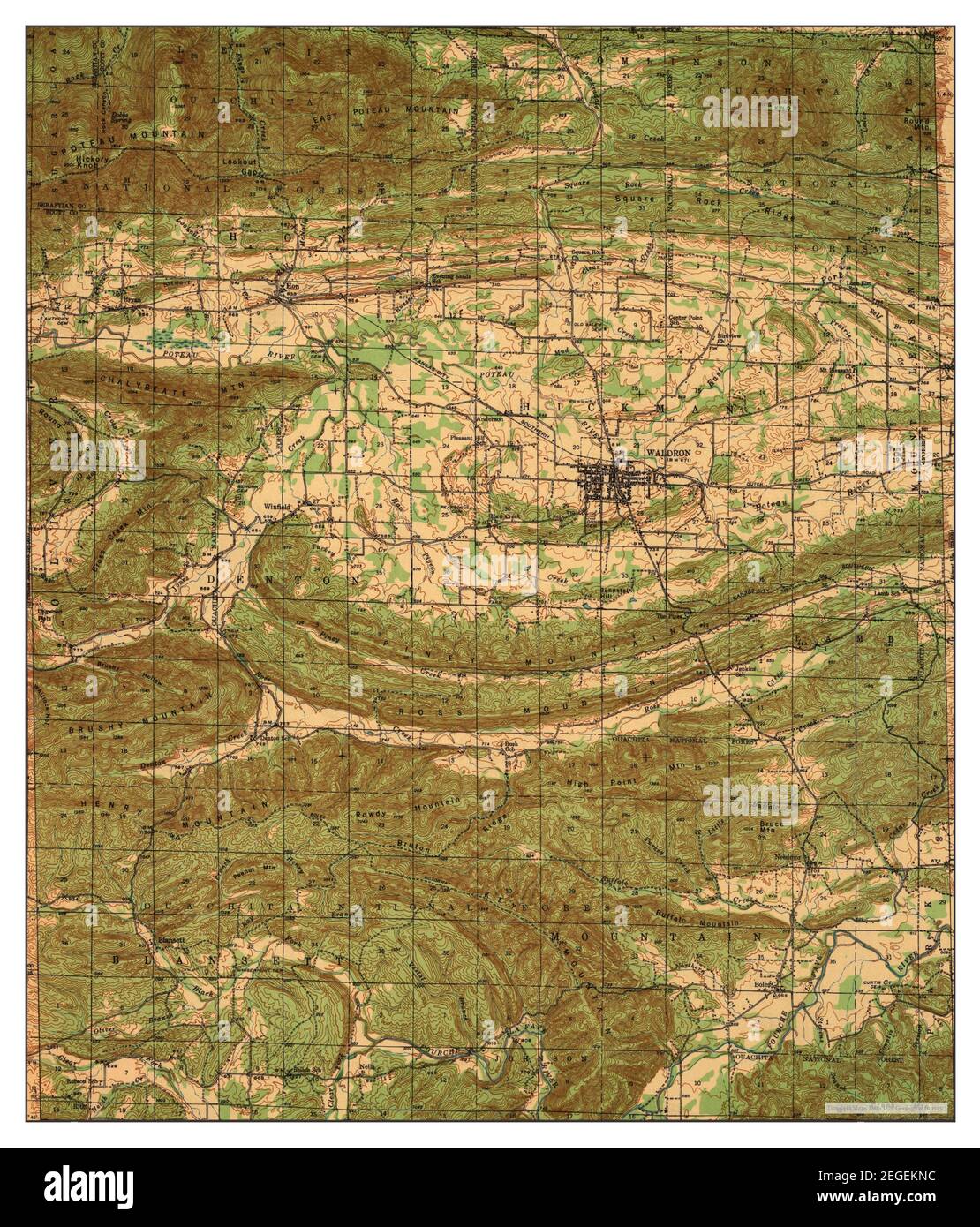 Waldron, Arkansas, map 1940, 162500, United States of America by