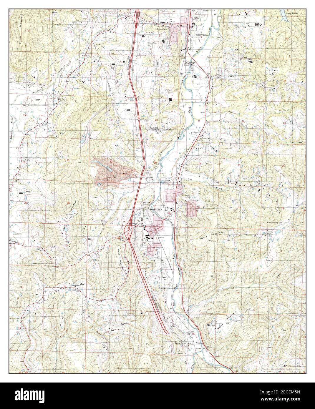West Fork, Arkansas, map 1994, 124000, United States of America by Timeless Maps, data U.S