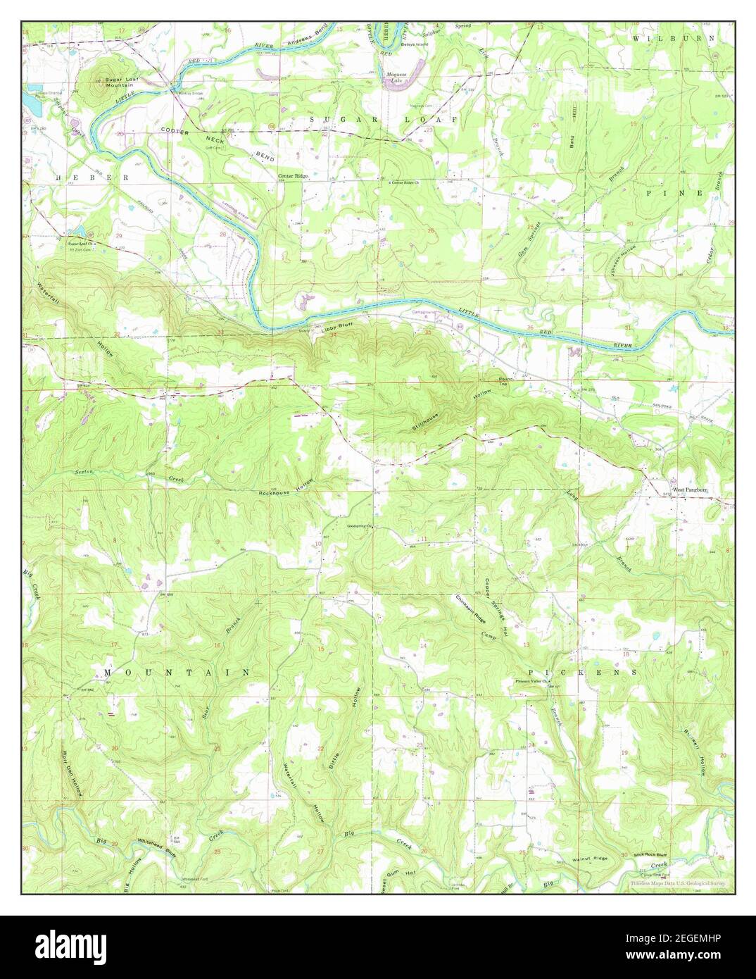West Pangburn, Arkansas, map 1963, 124000, United States of America by