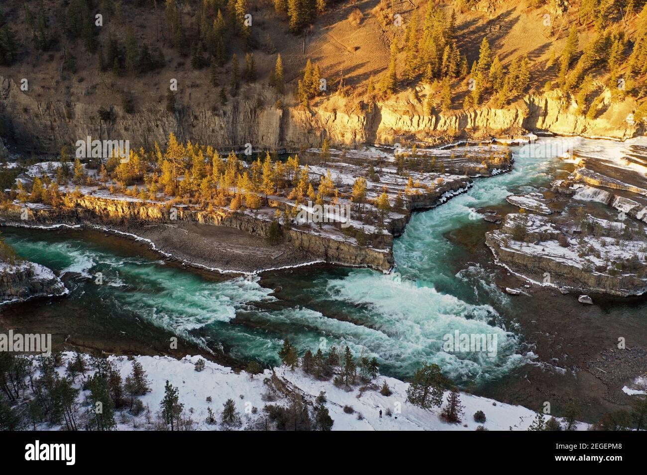 Kootenai Falls. Lincoln County, northwest Montana. (Photo by Randy Beacham) Stock Photo