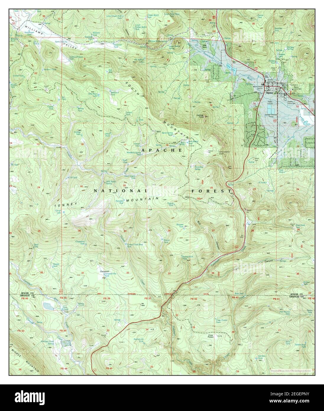 Alpine, Arizona, map 1997