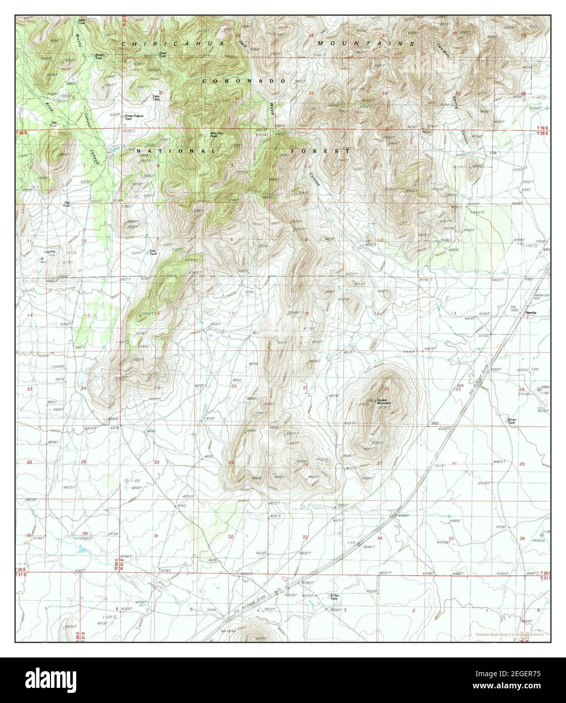 Apache, Arizona, map 1987, 124000, United States of America by