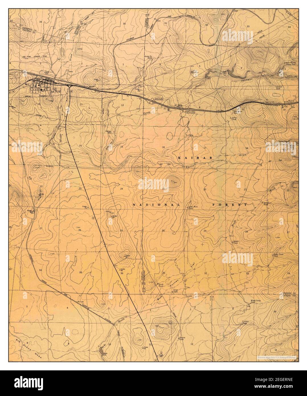 Ash Fork, Arizona, map 1979