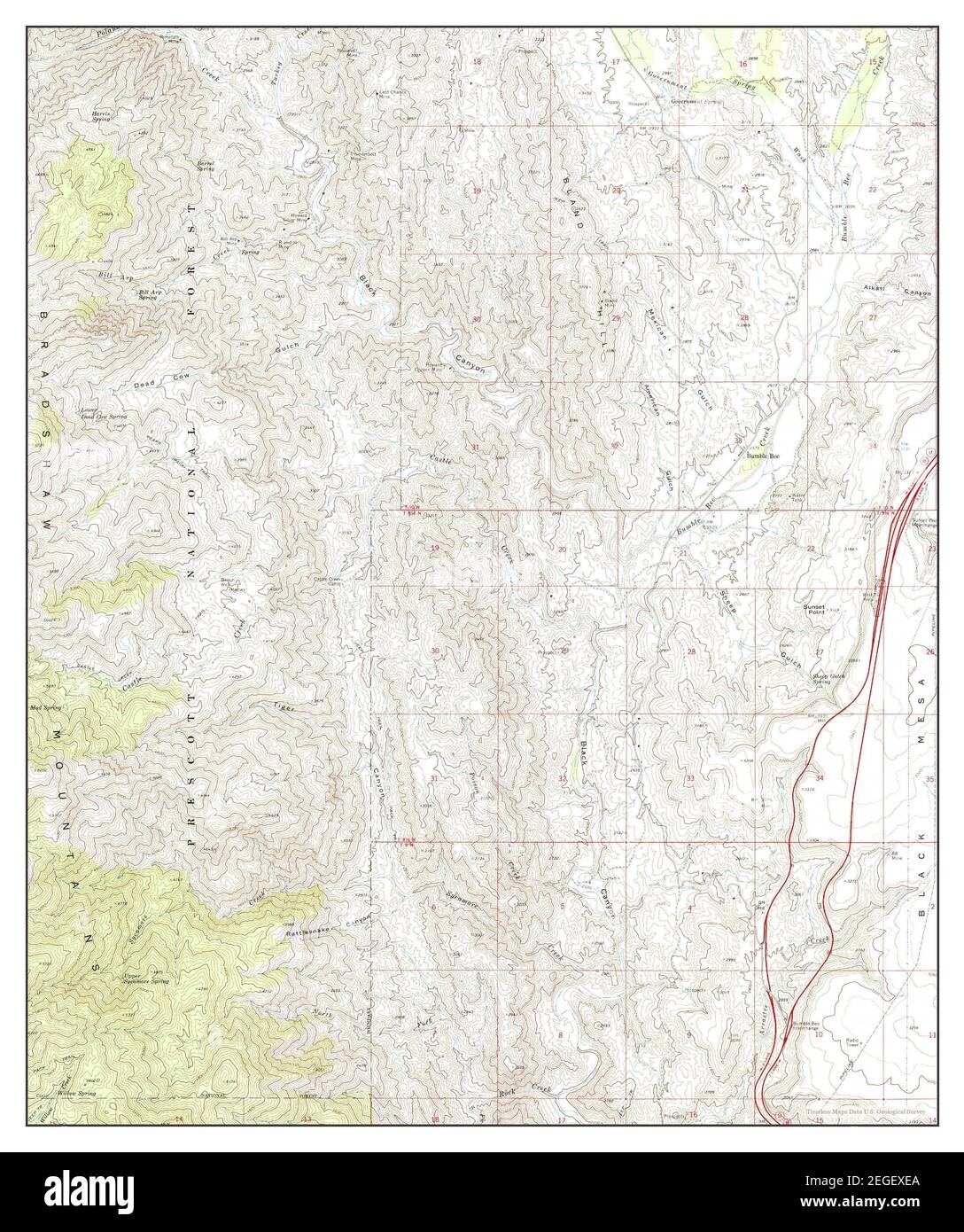 Bumble Bee, Arizona, map 1969, 124000, United States of America by