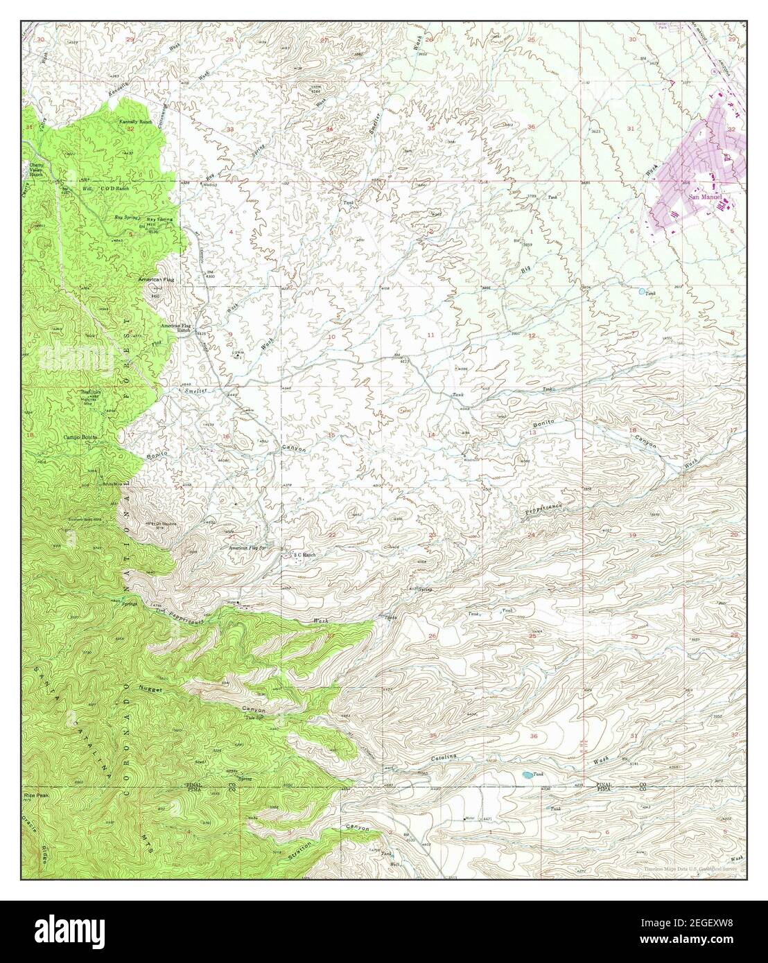 Campo Bonito, Arizona, map 1948, 124000, United States of America by