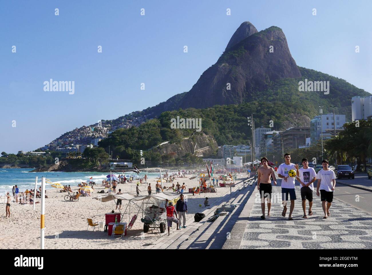 The beach at Leblon Rio de Janeiro Braxil Stock Photo
