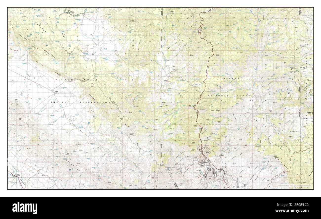 Clifton, Arizona, map 1986, 1100000, United States of America by Timeless Maps, data U.S
