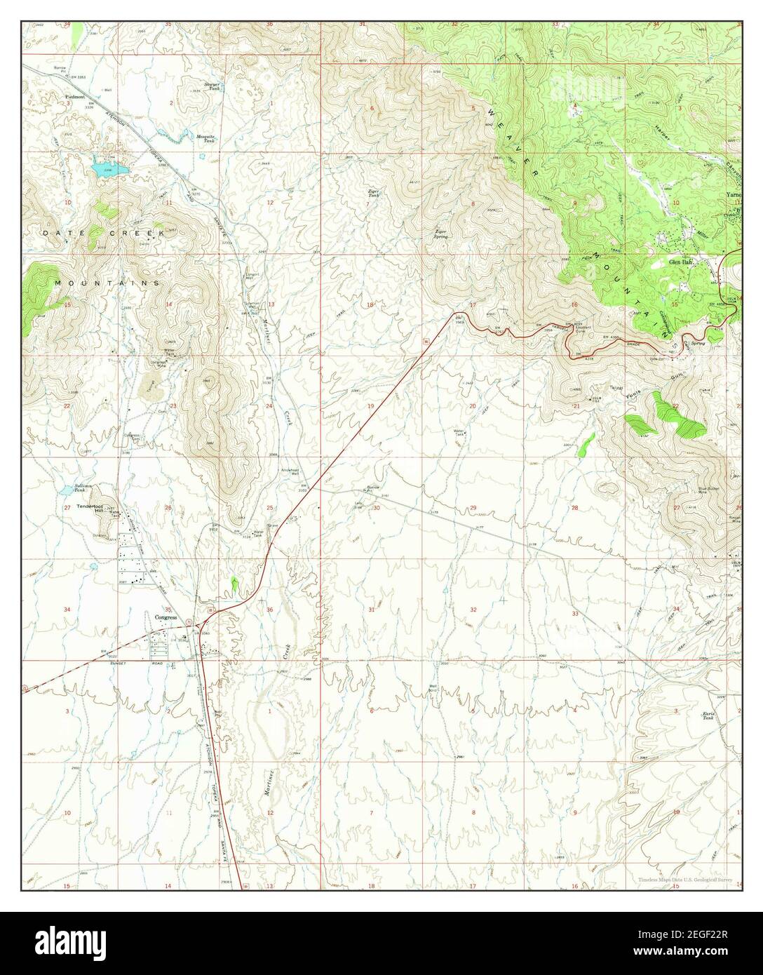 Congress, Arizona, map 1969, 124000, United States of America by