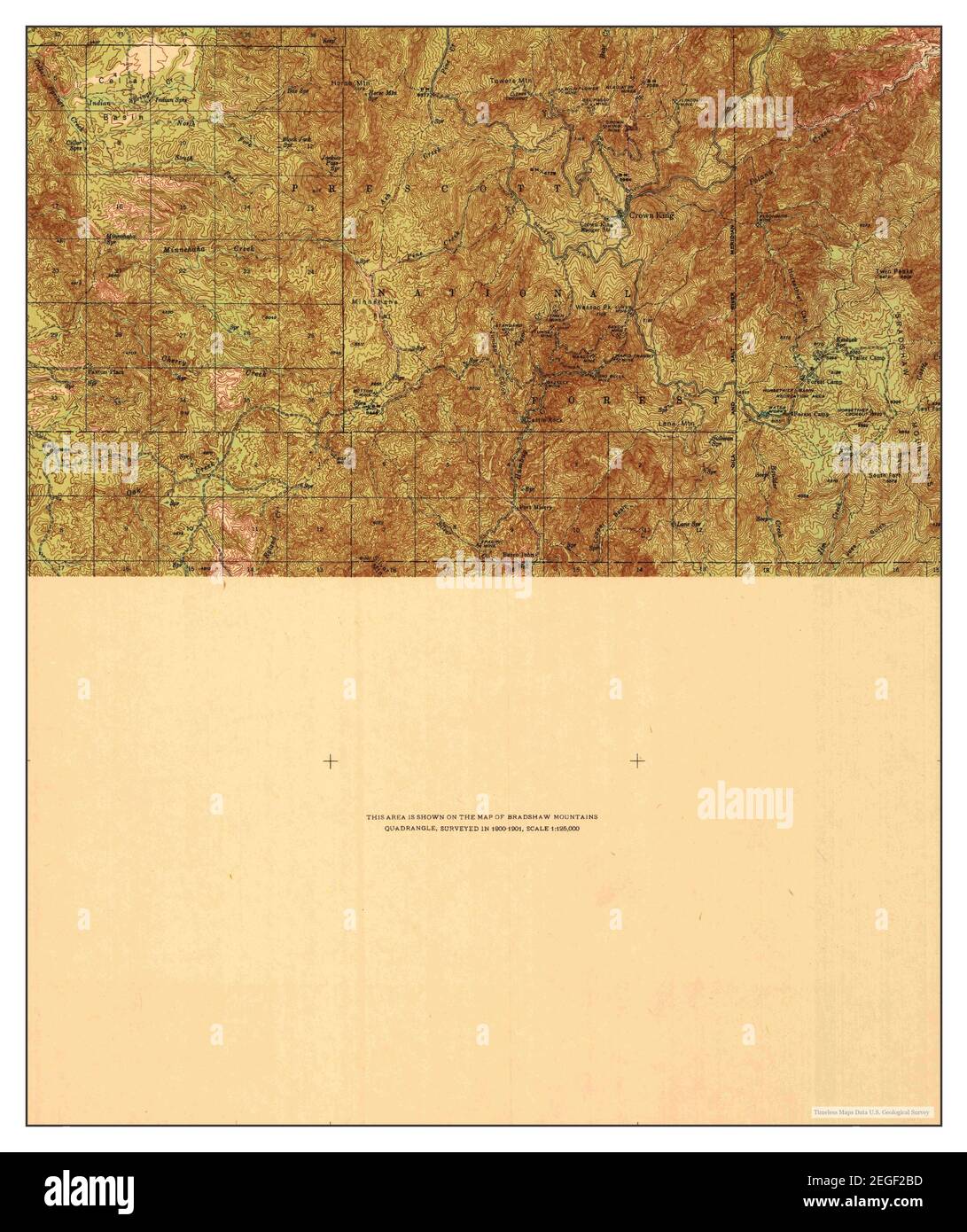 Crown King, Arizona, map 1948, 163360, United States of America by