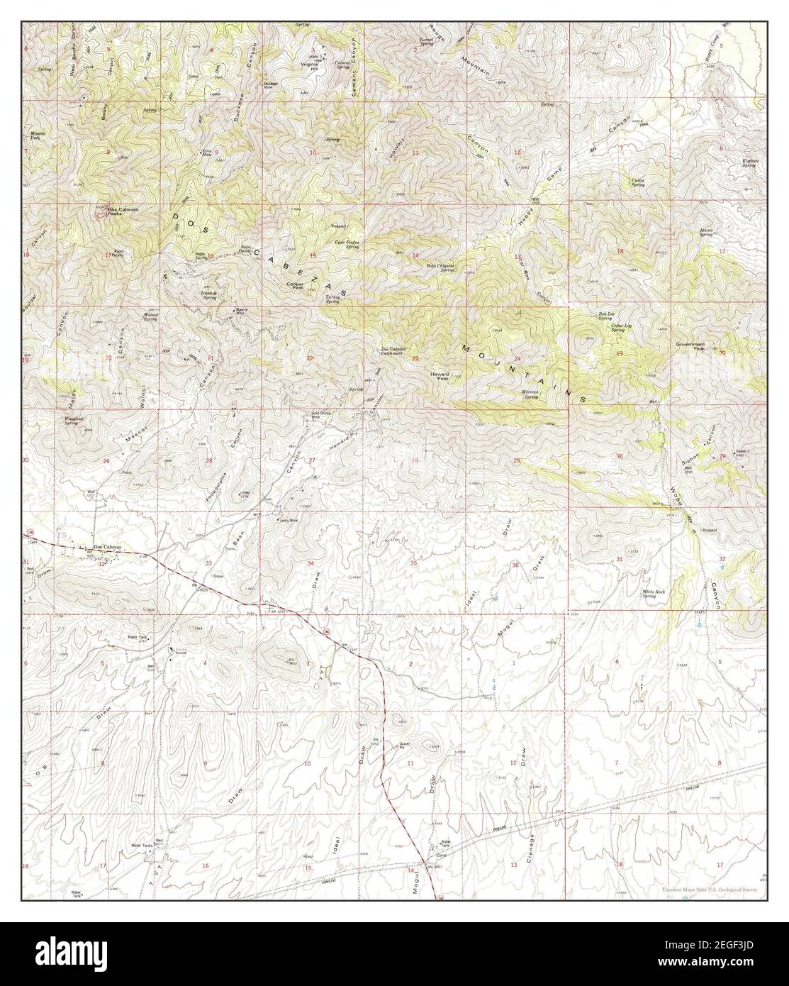 Dos Cabezas, Arizona, map 1978, 124000, United States of America by