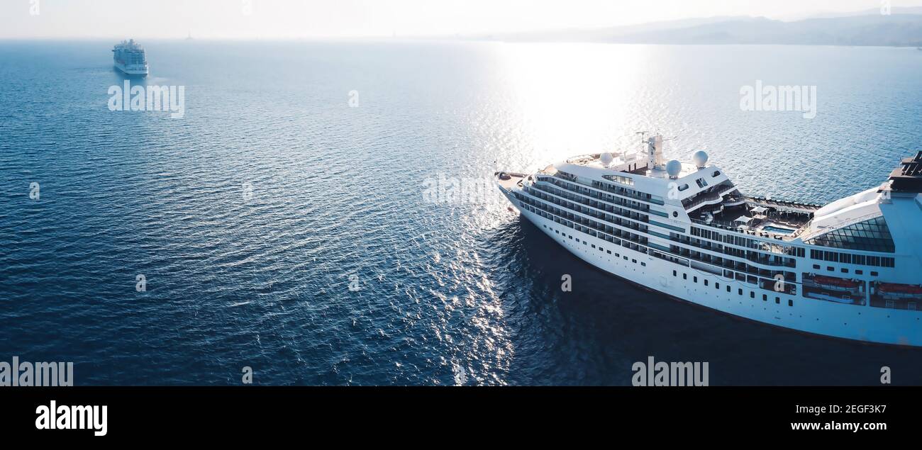 Aerial wide cruise ship hi-res stock photography and images - Alamy