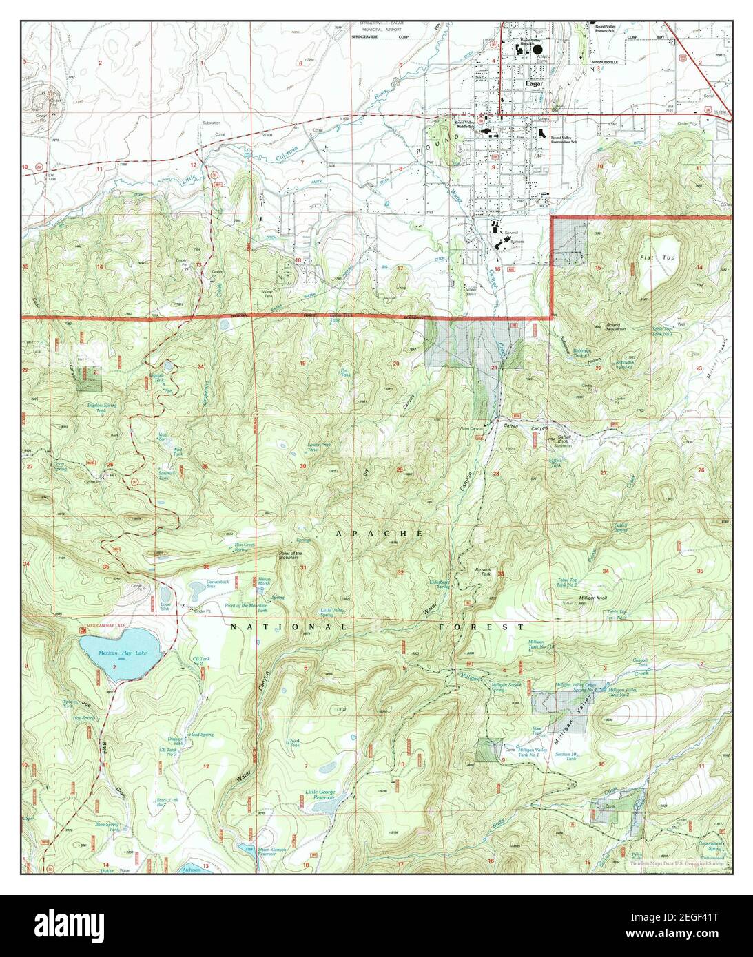 Eagar, Arizona, map 1997, 124000, United States of America by Timeless