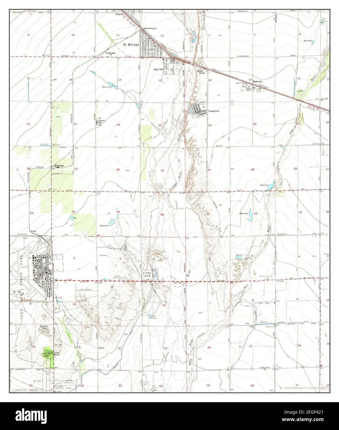 El Mirage, Arizona, map 1957, 124000, United States of America by