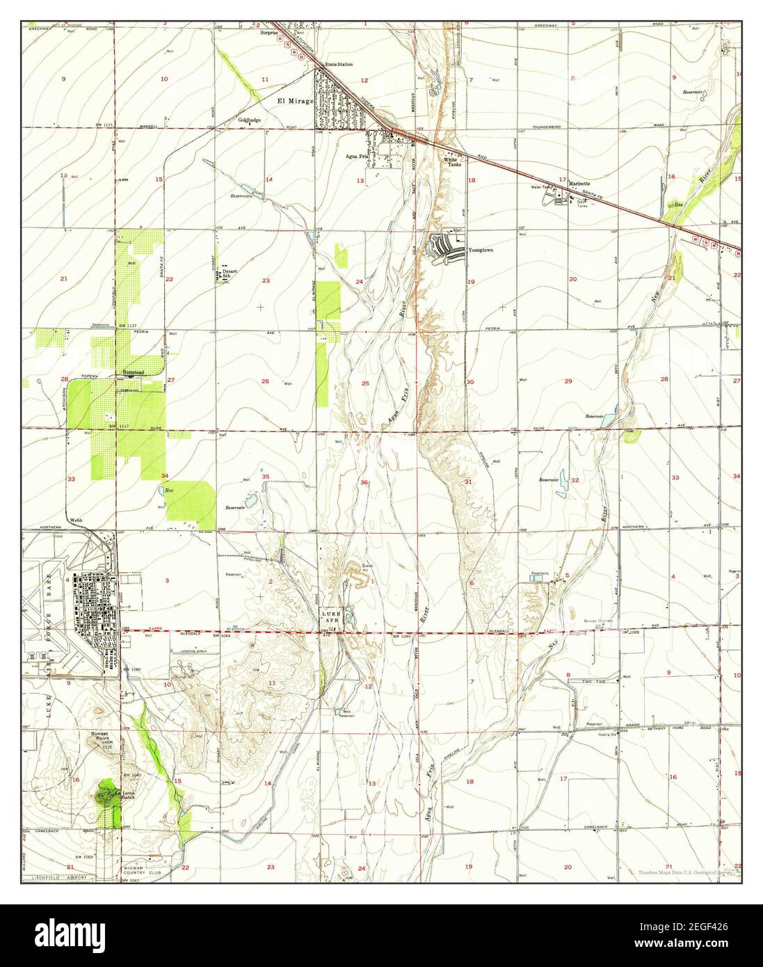 El Mirage Arizona Map 1957 124000 United States Of America By Timeless Maps Data Us 8047