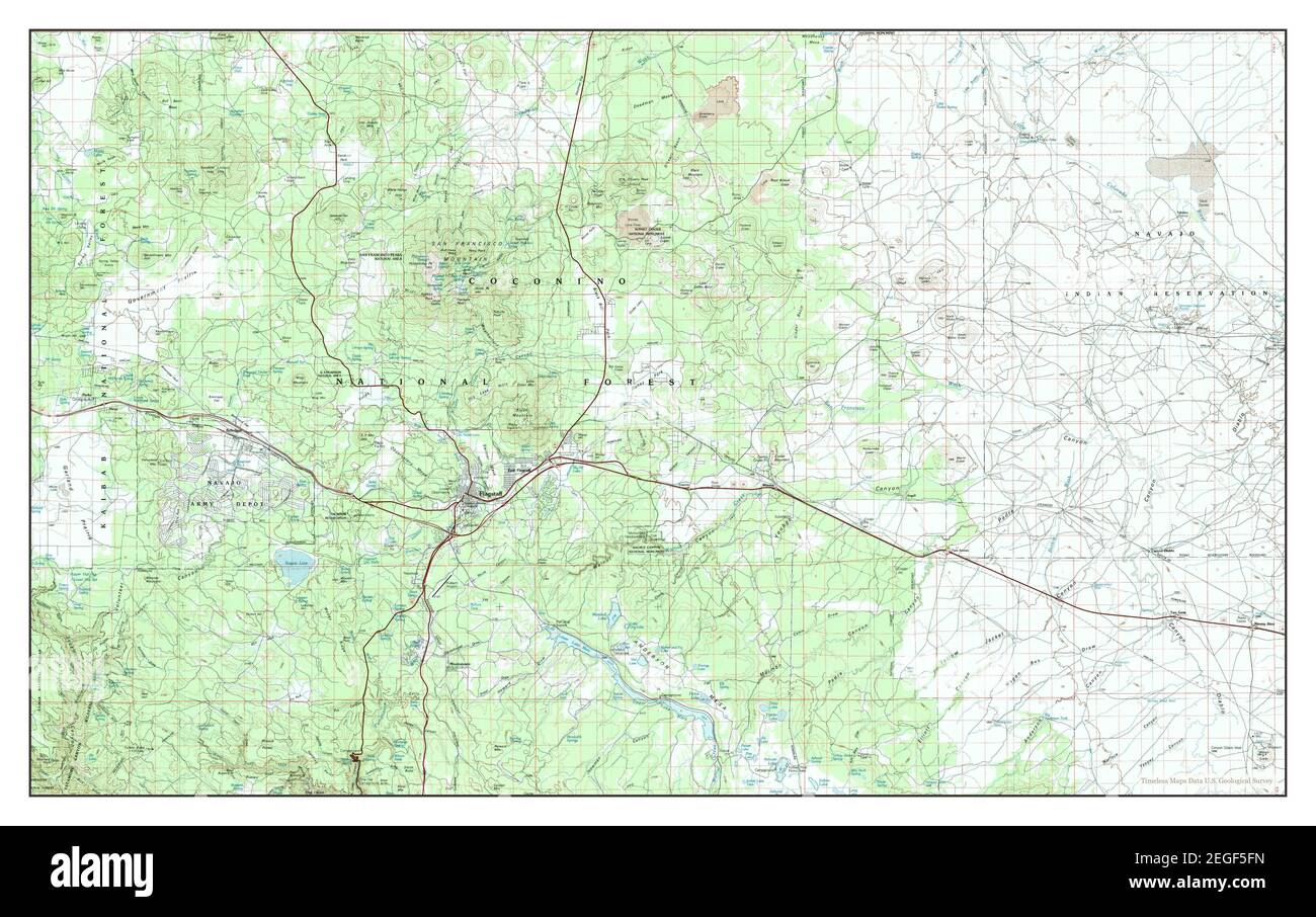 Flagstaff, Arizona, map 1982, 1100000, United States of America by