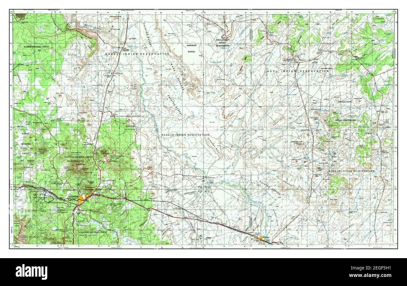Flagstaff, Arizona, map 1954, 1250000, United States of America by