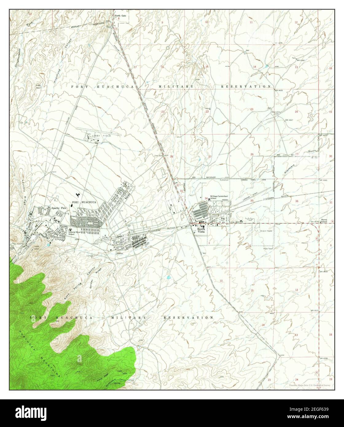 Fort Huachuca, Arizona, map 1958, 124000, United States of America by