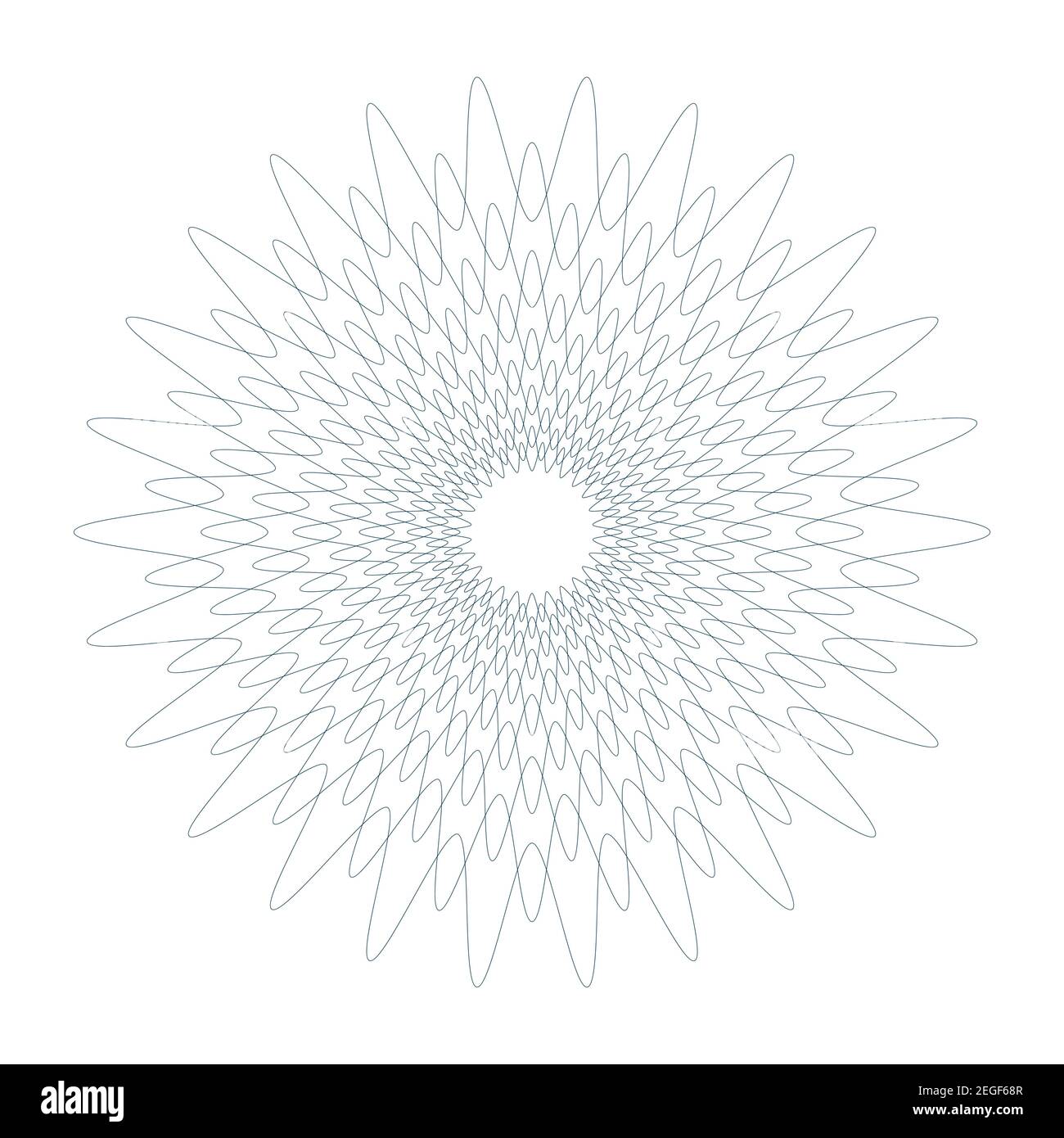 Vector round Guilloche elements for certificate or diploma. Blue frame Stock Vector