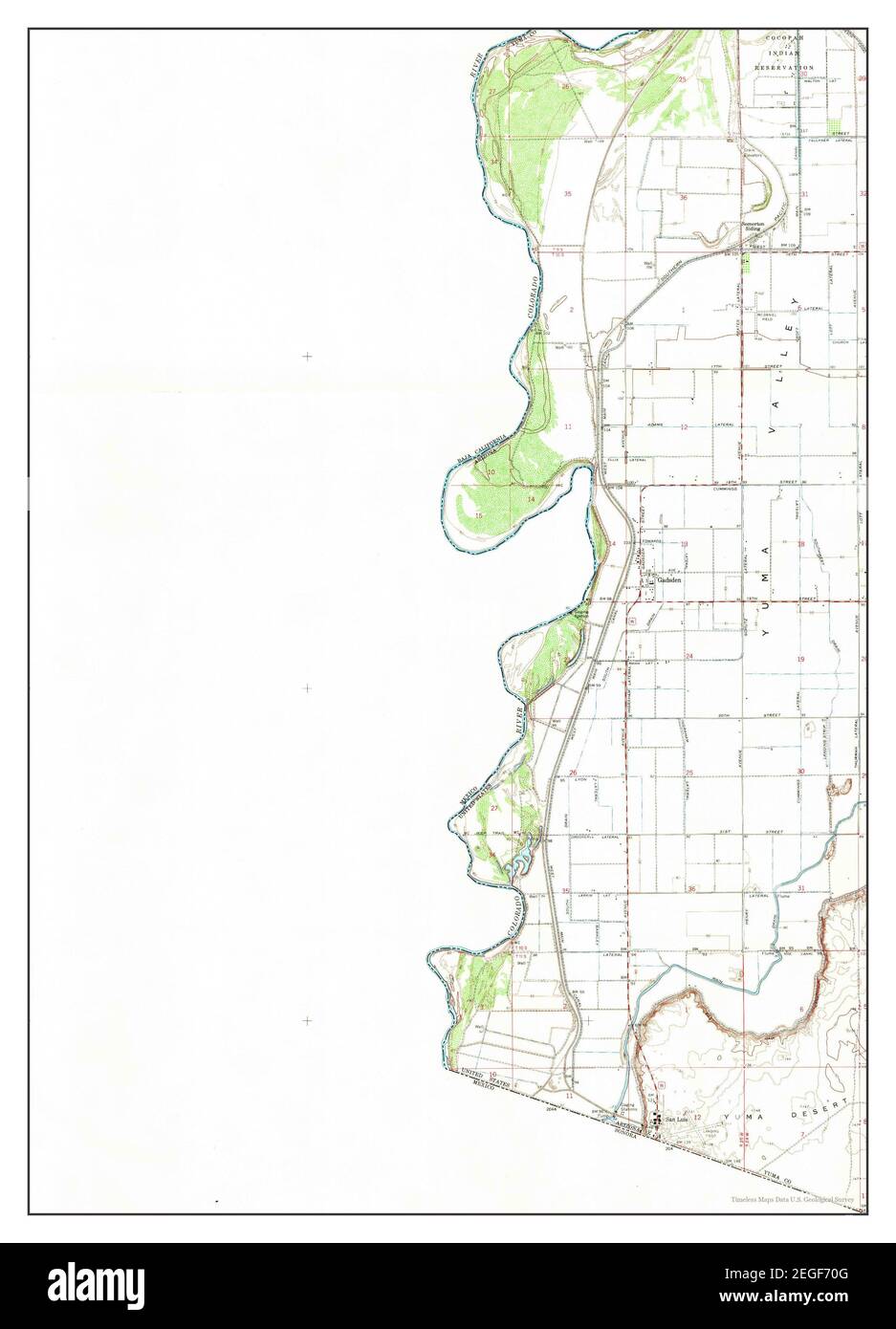 Gadsden, Arizona, map 1965, 124000, United States of America by