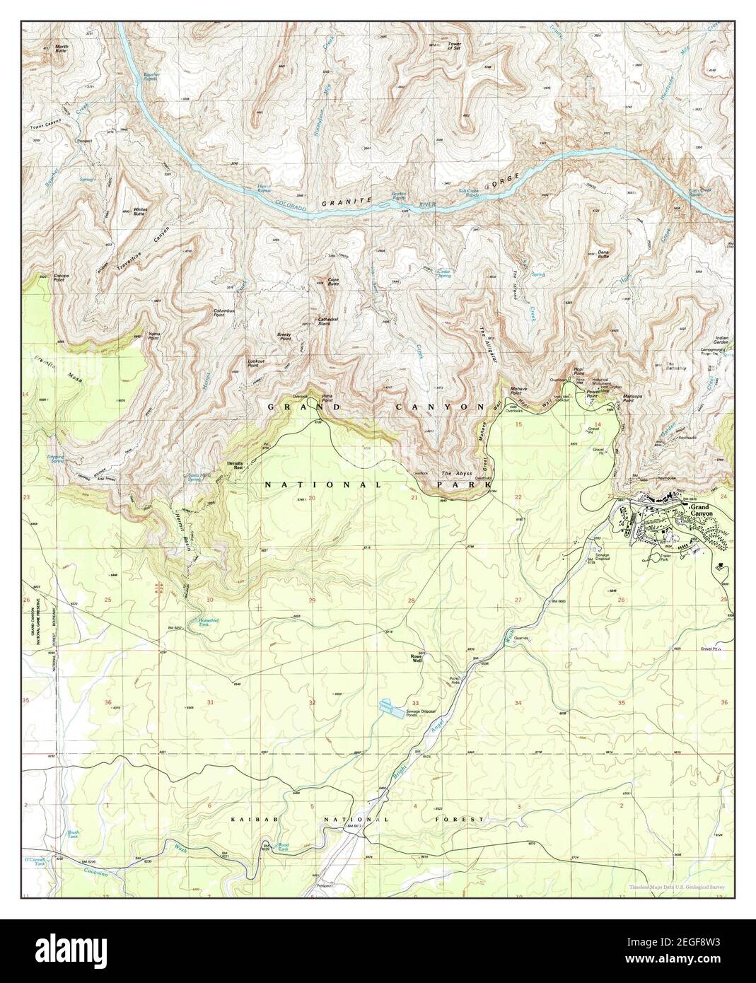 Grand Canyon Arizona map 1988 - Grand Canyon Arizona Map 1988 124000 United States Of America By Timeless Maps Data Us Geological Survey 2EGF8W3 