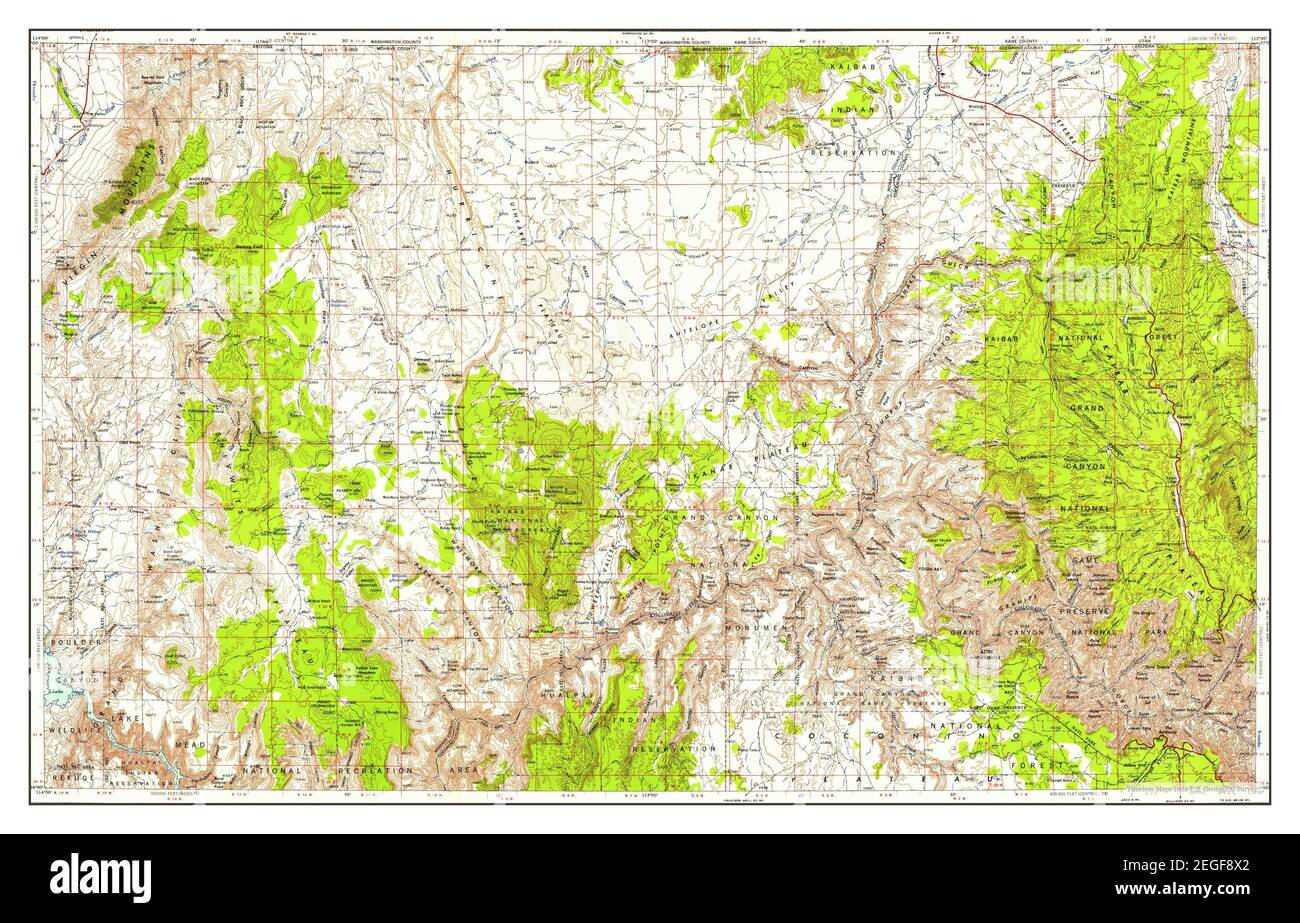 Grand Canyon Arizona map 1958 - Grand Canyon Arizona Map 1958 1250000 United States Of America By Timeless Maps Data Us Geological Survey 2EGF8X2 