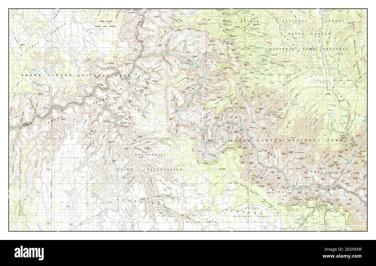 Grand Canyon Arizona map 1984 - Grand Canyon Arizona Map 1984 1100000 United States Of America By Timeless Maps Data Us Geological Survey 2EGF8XB 