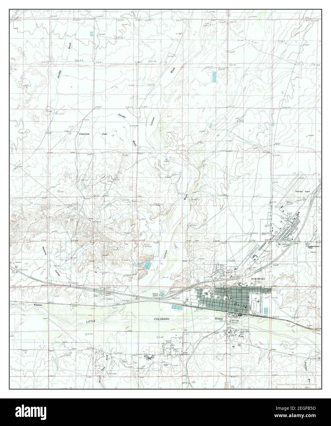 Holbrook, Arizona, map 1986, 124000, United States of America by