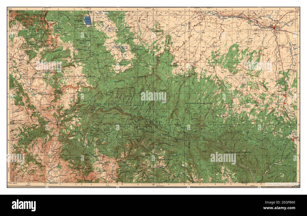 Holbrook, Arizona, map 1957, 1250000, United States of America by