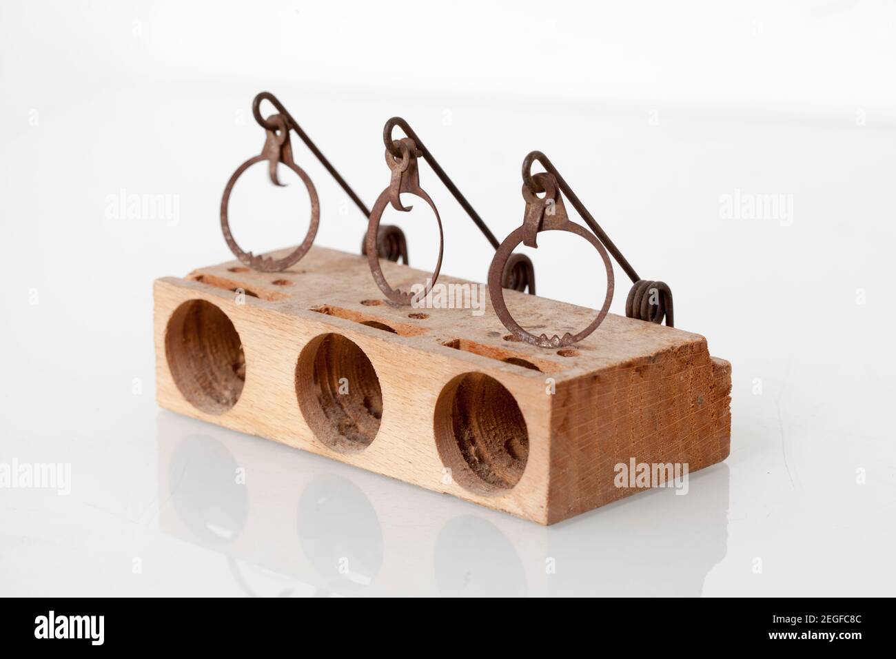 Old Vintage French Mouse Trap - Lucifer Stock Photo