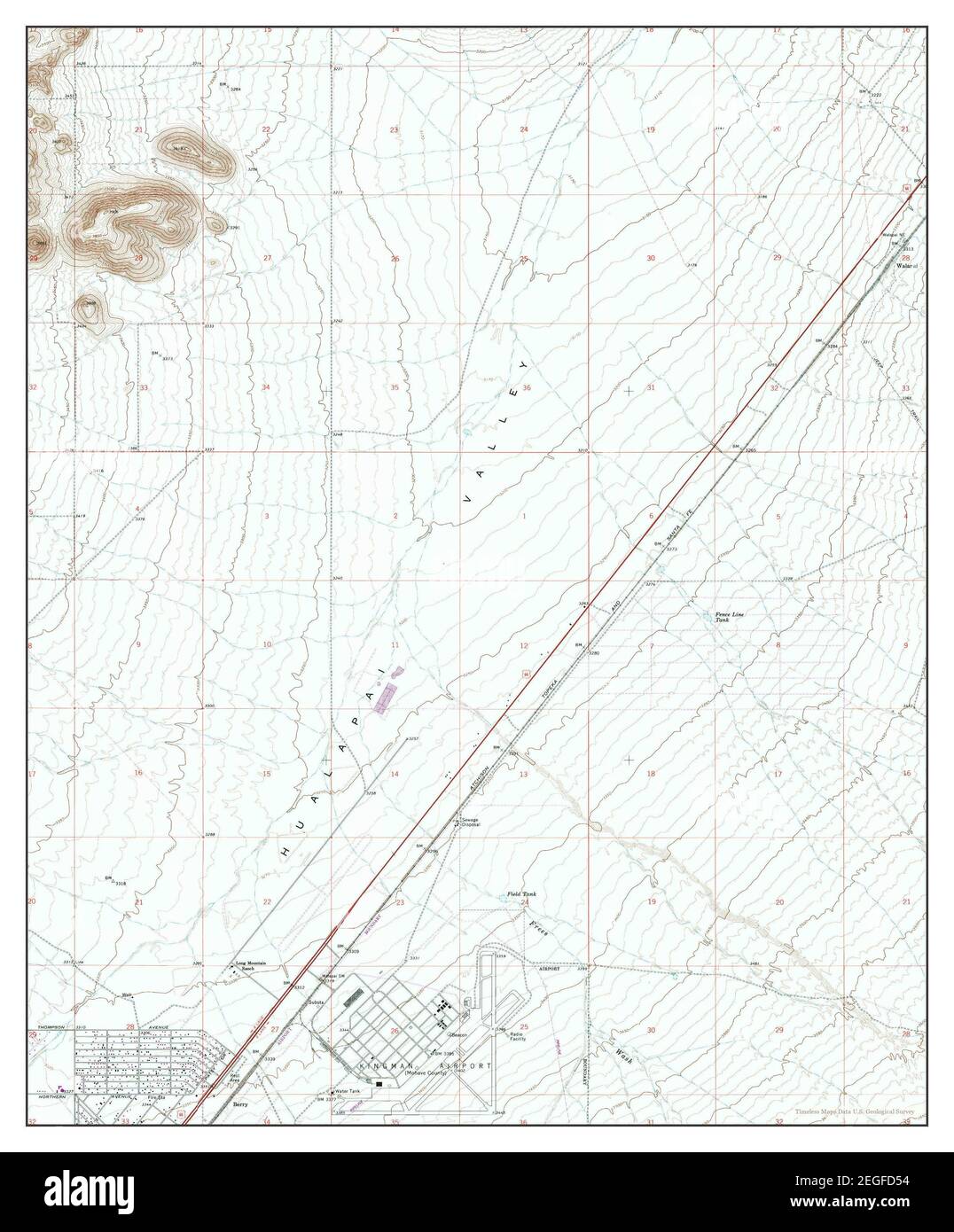 Kingman Airport, Arizona, map 1968, 124000, United States of America