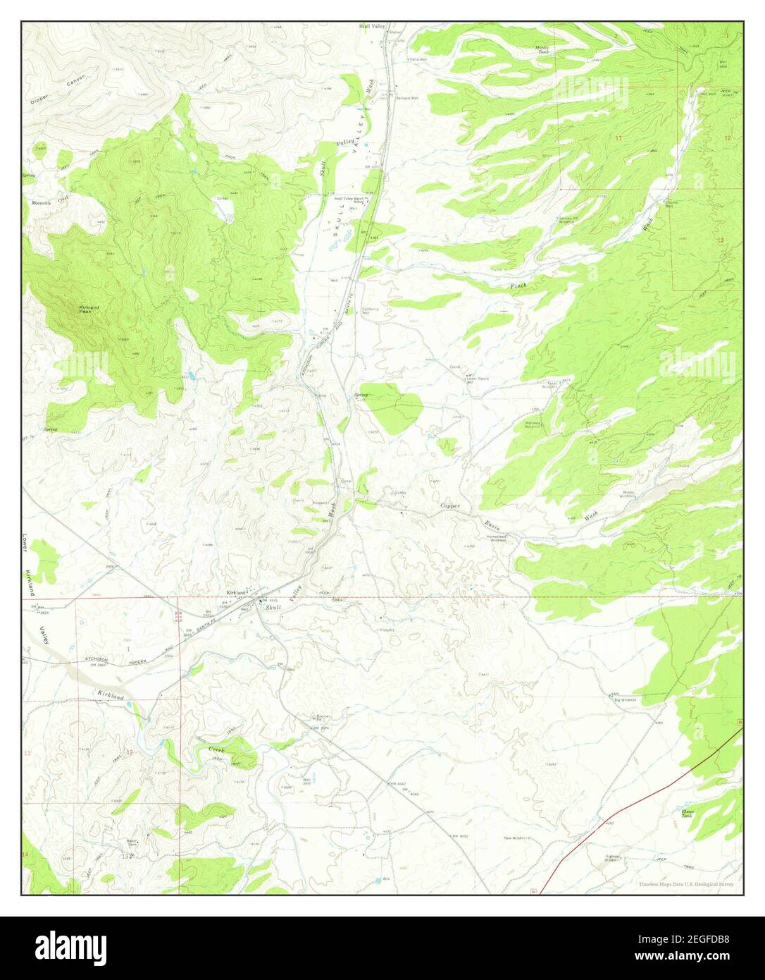 Kirkland, Arizona, map 1969, 124000, United States of America by