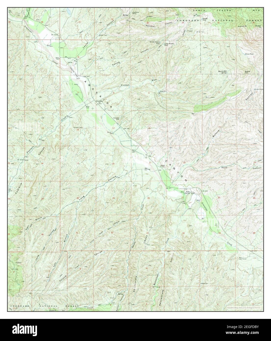 Klondyke, Arizona, map 1972, 124000, United States of America by