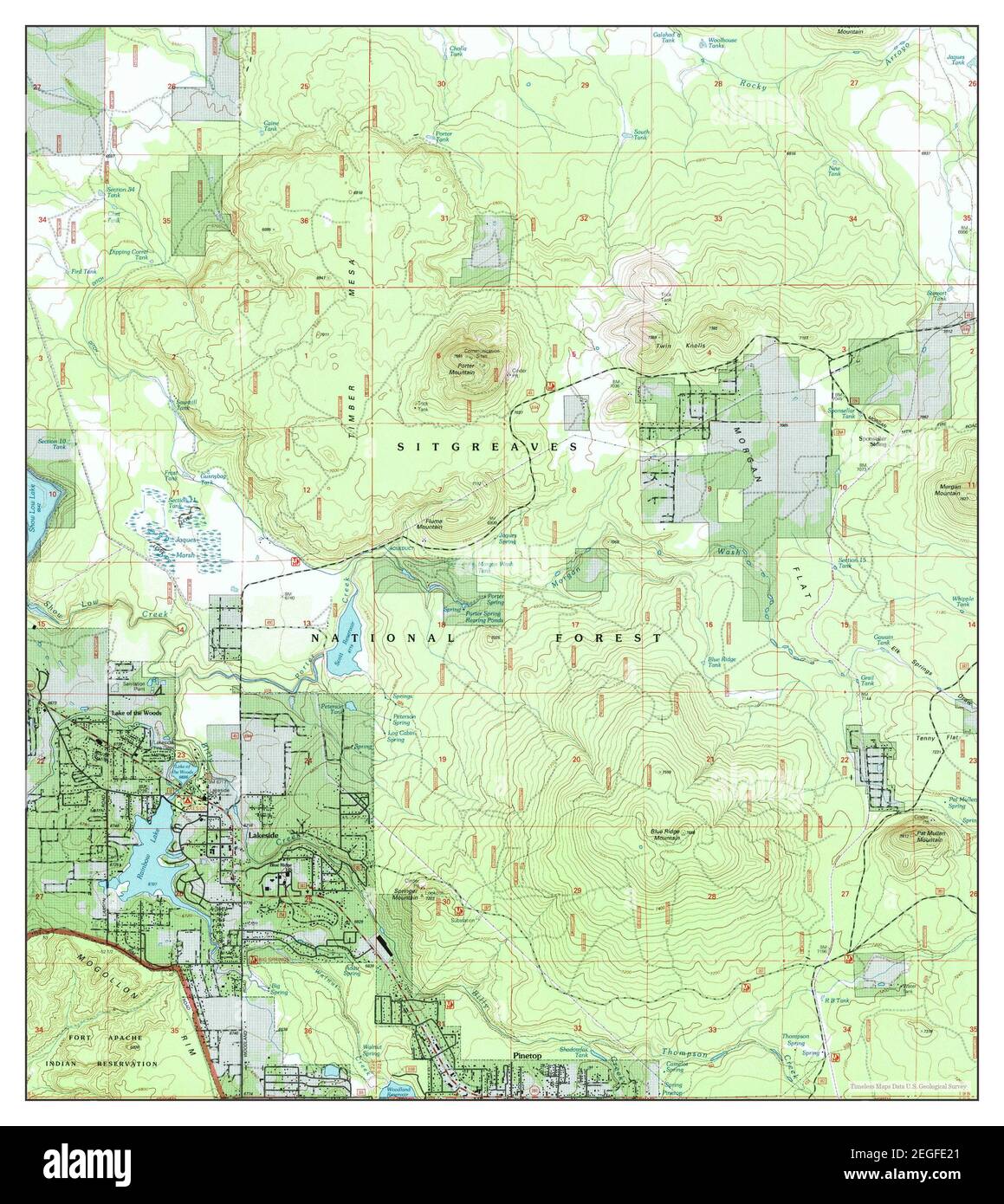 Lakeside, Arizona, map 1998, 1:24000, United States of America by ...