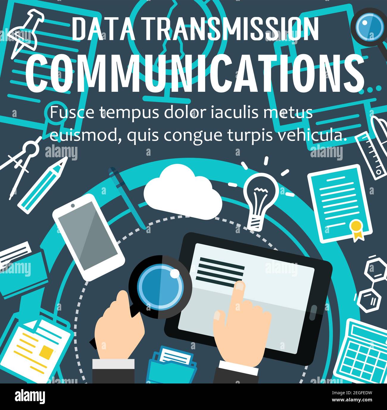 Digital dta transmission and internet communication technology poster ...